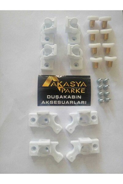 ERD Alüminyum Çermikler Köşe Teker Seti 8li Set ( Bella Serisi) Duşakabin Aks...