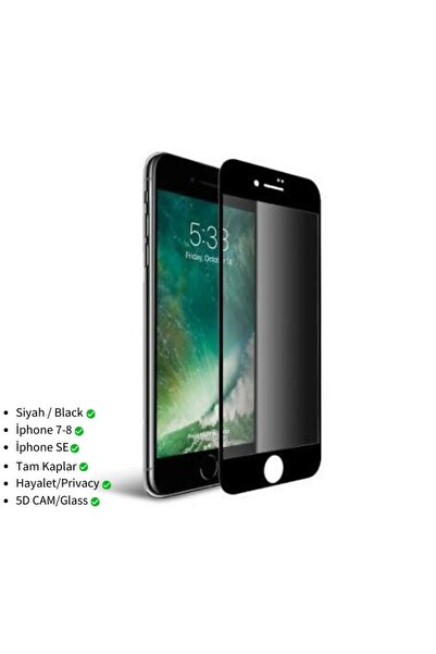 POWELL İphone 7 8 SE Hayalet Gizli Hayalet 5D Tam Kaplayan Kırılmaz Cam Ekran...