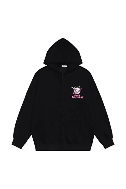 Köstebek Anime Kawaii Astronaut Hello Kitty Χοντρό ύφασμα με φερμουάρ (Unisex) με κουκούλα