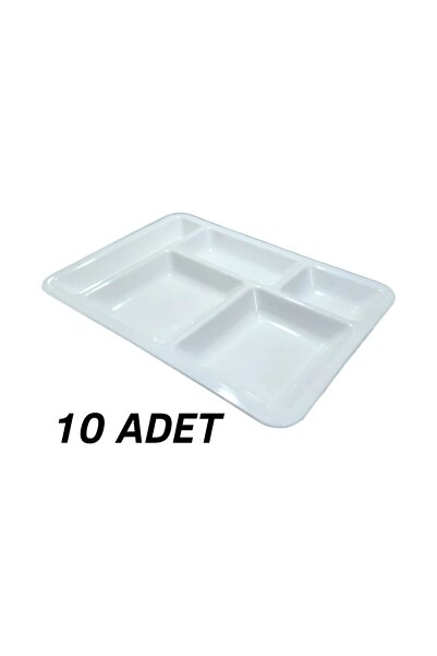 Plastik Tabldot Yemek Tabağı 10 Adet