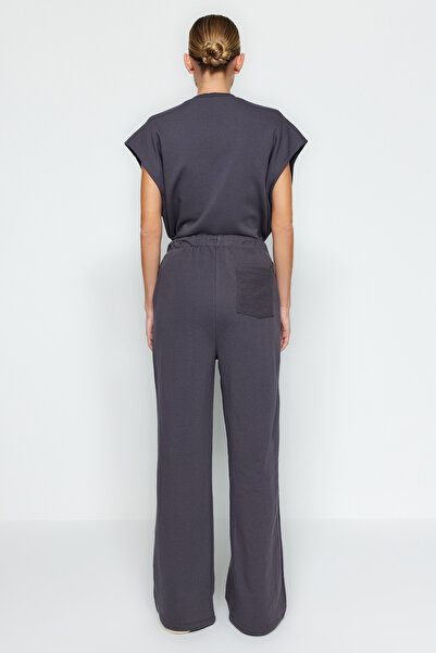 Trendyol Collection Anthracite High Waist Thick Knitted Sweatpants Pants Twoaw24Ea00015