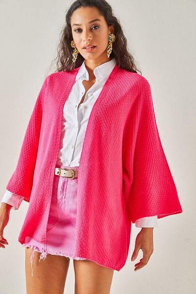 Olalook Women's Fuchsia Bat Spring Cardigan HRK-19000057