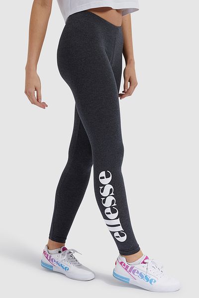 Ellesse Damen Leggings SOLOS 2 - lange Hose, Jersey, Baumwollstretch, Logo-Print