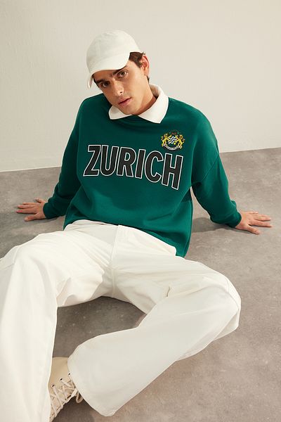 Trendyol Collection Tmavě zelená oversize mikina Polar - TMNAW24sw00187