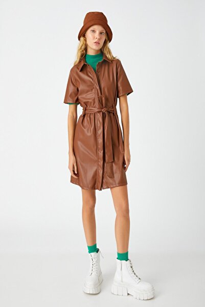 Koton Γυναικείο Καφέ Φόρεμα