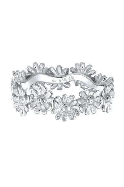 ELLI Hippie-Ring aus 925er-Silber – Bandring-Blute, Blume-Blumen-Design