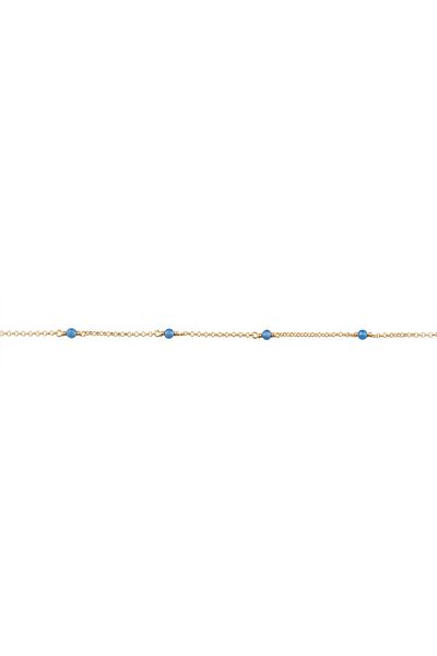 ELLI Halskette Achat Blau 925 Silber vergoldet