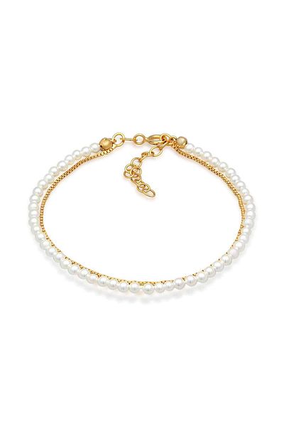ELLI Brățară elegantă Conch pentru femei - Argint 925, perle stratificate și placat cu aur