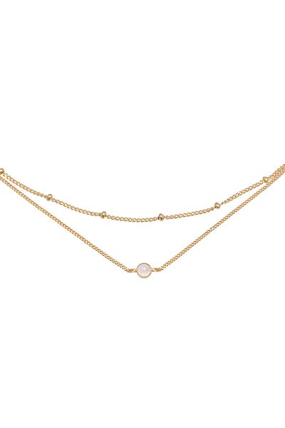 ELLI Halskette Choker Layer Look Kugelkette Rosenquarz 925 Silber