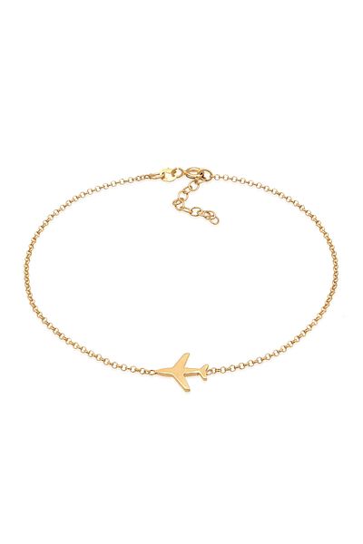 ELLI Fußschmuck Flugzeug Travel Reise Basic 925 Silber