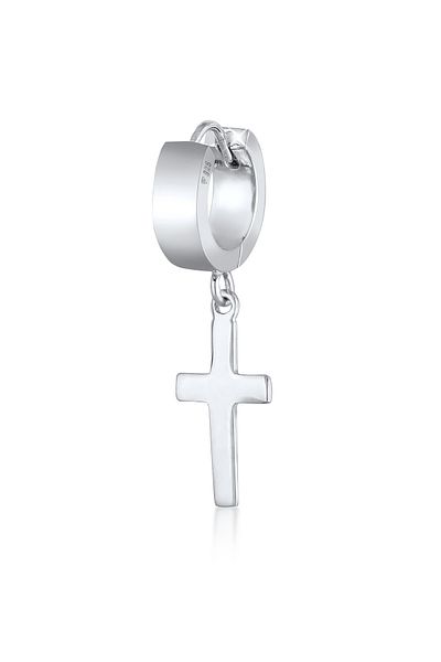 KUZZOI Ohrringe Creole Kreuz Scharnier Tekli 925 Silber