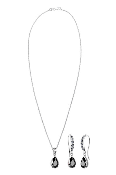 ELLI Schmuckset Tropfen Zirkonia 925 Sterling Silber
