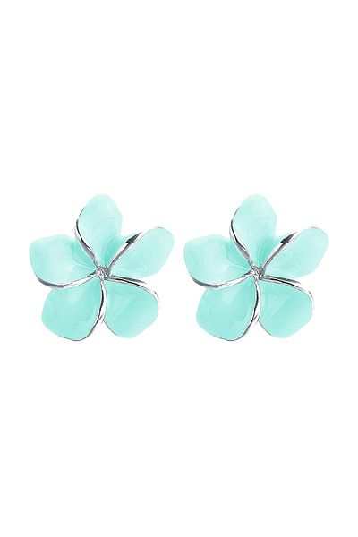 ELLI Ohrringe Frangipani Blüte Emaille 925 Silber