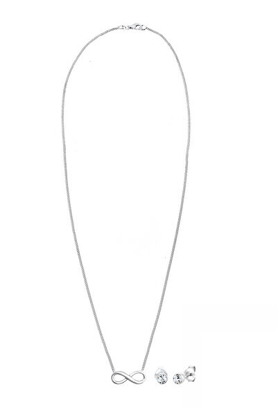 ELLI Schmuckset Unendlichkeitssymbol Kristalle 925 Silber