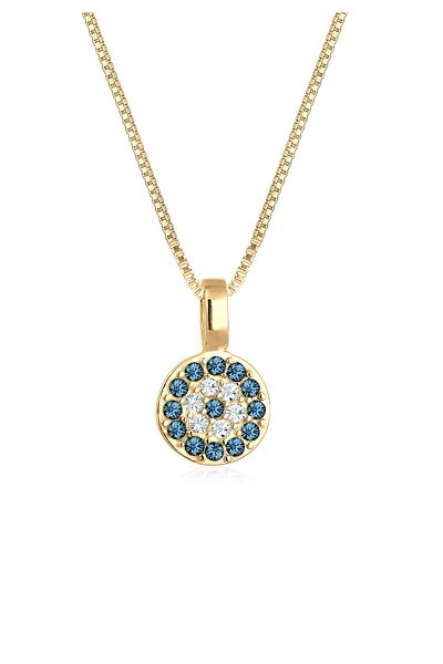 ELLI Halskette Damen Böser Blick Anhänger mit Kristallen in 925 Sterling Silber