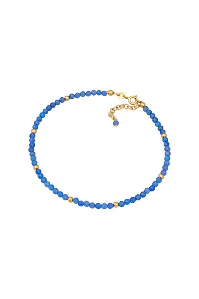 ELLI Fußschmuck Achat Perlen Blau Sommer Strand 925 Silber