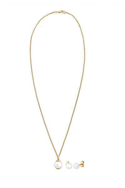 ELLI Schmuckset Luxuriös Filigran Süßwasserzuchtperlen 925 Silber