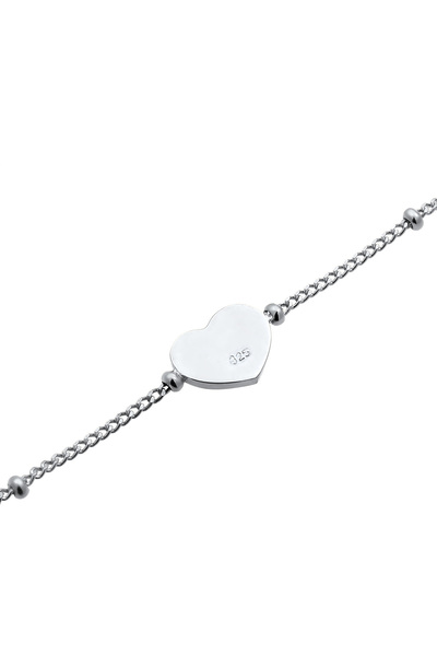 ELLI Fußschmuck Herzchen Kugelkette Verspielt Sommer 925 Silber