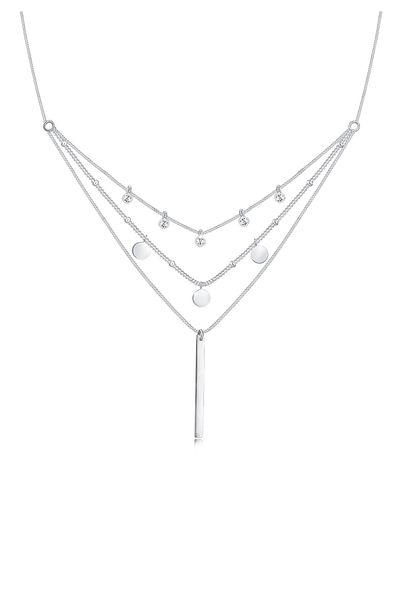 ELLI Halskette Halskette Layer Geo Stab Kristal 925 Gümüş
