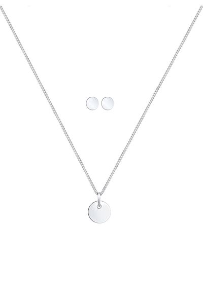 ELLI Schmuckset Basic Set Kreis Halskette Ohrstecker 925 Silber