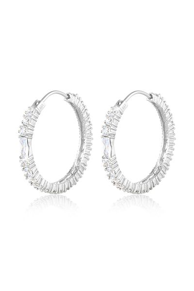 ELLI Ohrringe Creolen Zirkonia Pavé Funkelnd 925 Silber