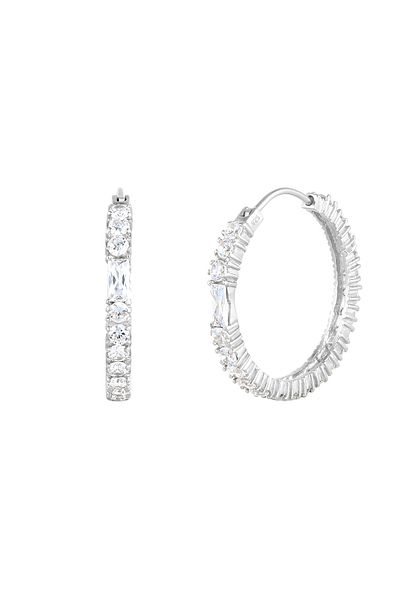 ELLI Ohrringe Creolen Zirkonia Pavé Funkelnd 925 Silber