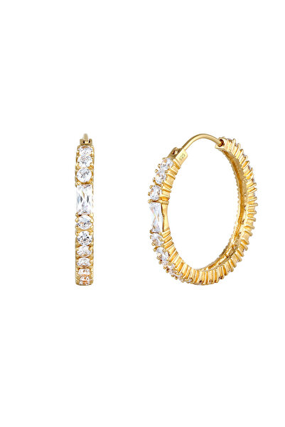 ELLI Ohrringe Creolen Zirkonia Pavé Funkelnd 925 Silber