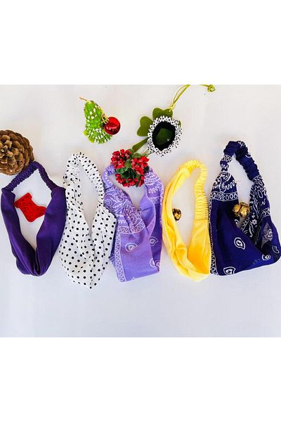 BERG - Bandana parașuta din bumbac elastic pieptănat colorat 5 bucăți