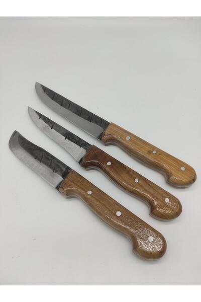 YATAĞANBIÇAK El Yapımı Dövme Çelik 3'lü Bıçak Seti