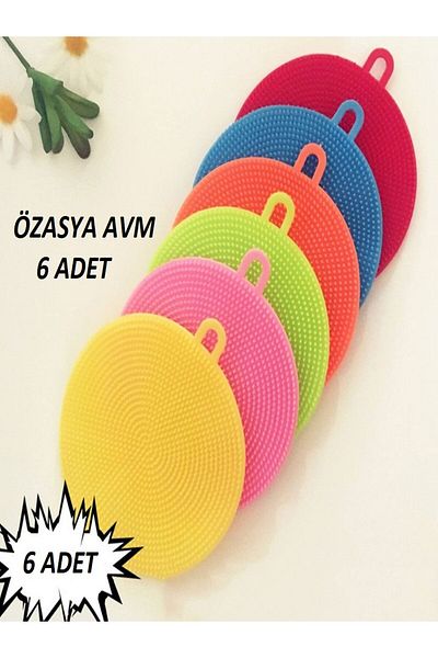 Fashion Base 6 PCS Silicone Dishwashing Brush Non-Burning