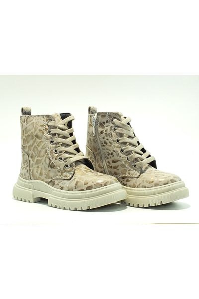 Toddler Patterned Zippered Genuine Leather Boots