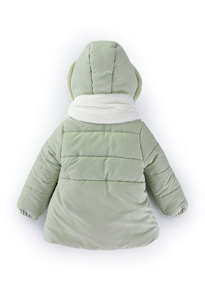 PODIUM GYM Special Series Soft Fabric Trendy Winter Coat with Fur Pockets and Gilded Hooded Scarves
