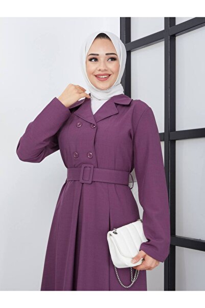 Luxury Tesettur فستان سترة بحزام