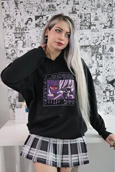 Gofeel Purple Written Anime Sweat Sweathsirt 3 Thread Raster Streetwear Hoodi...