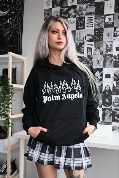 Gofeel Palm Angels Flame Sweat Sweathsirt 3 Thread Raster Streetwear Hoodie G...
