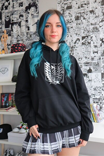 Gofeel سويت شيرت Harajuku Attack مطبوع كبير الحجم بتفاصيل عتيقة من Gofeel