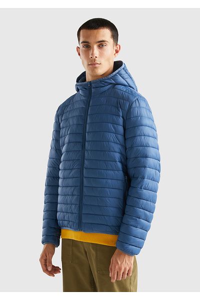 United Colors of Benetton Men's Eco-Recyle Denim Padded Pufa Coat