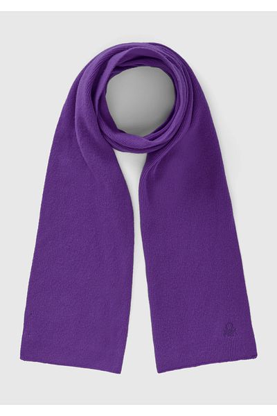 United Colors of Benetton Eșarfă violet pentru băiat cu logo Benetton brodat