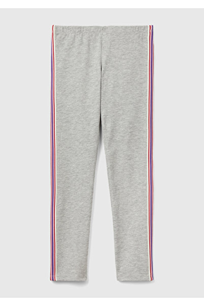 United Colors of Benetton Сиви меланжирани дънки за момичета - с детайли по с...