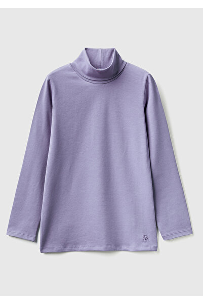 United Colors of Benetton Κοριτσίστικο μπλουζάκι λιλά με ζιβάγκο