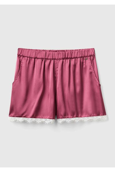 United Colors of Benetton Burgundy Lace Detailed Women's Pajama Shorts