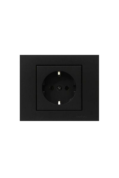 OVİVO Ovivo Grano Black Grounded Socket 12 Pack (Frame Included)