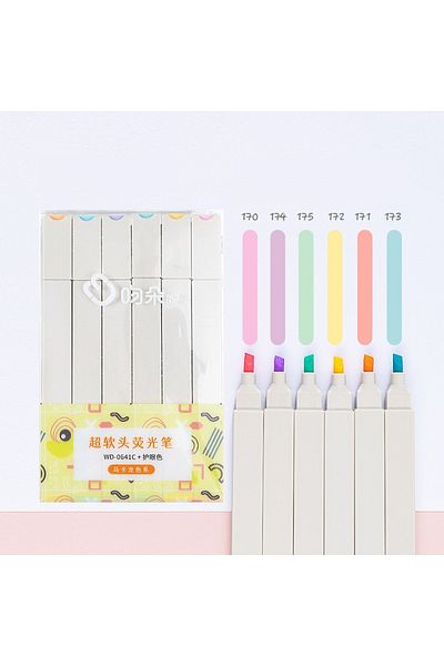 ASTAMON Morandi 6-Color Quality Pocket Type Marking Marker Set Soft Colors-Type 3