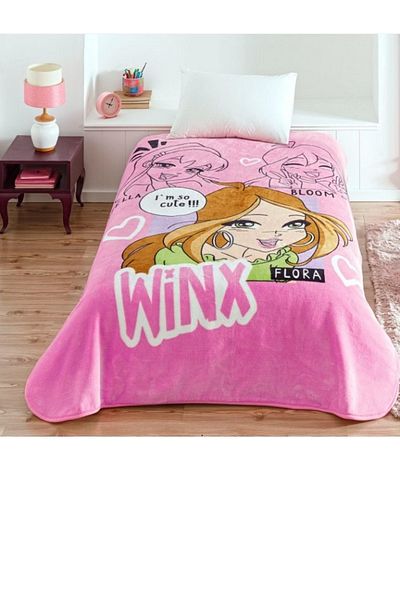 Taç Winx Girl Club - Pink Single Kids Blanket (160X220) - Crown Licensed
