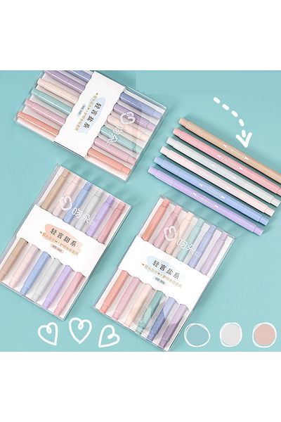 ASTAMON Morandi Color 6 Pieces Fine Model Double Sided Marker Line Marking Pen-Type 1