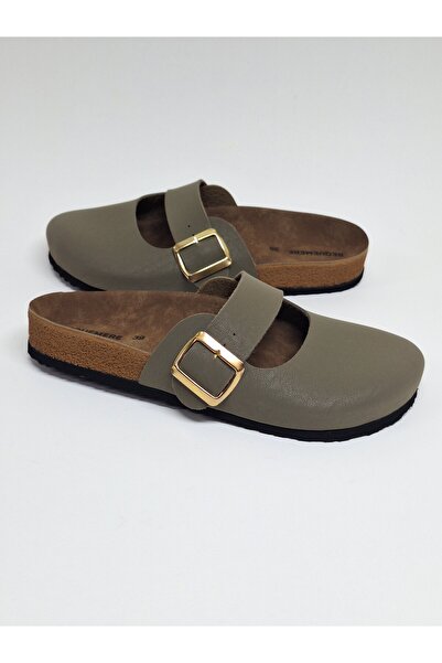 Bequemere Yellow Color Buckle 401 Model Closed Toe Scarf Daily Use Orthopedic Women's Slippers