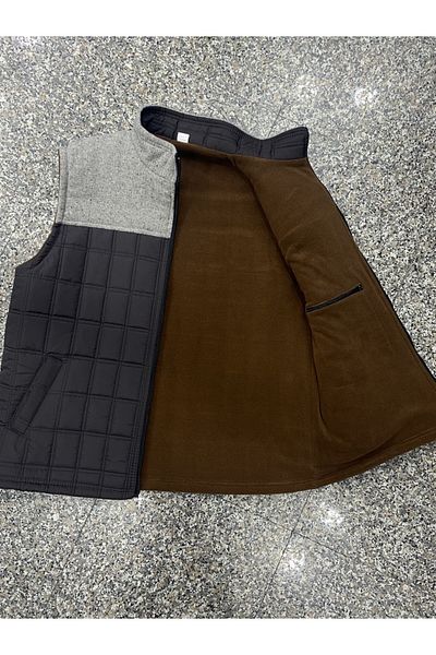 BYBEYEMS GİYİM THICK FLEECE QUILTED WINTER VEST WITH BUCKET MODEL