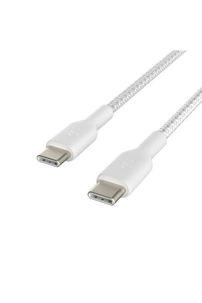 Belkin Type-C to Type-C Örgülü Kablo 1 Metre (İkili Paket) - Beyaz