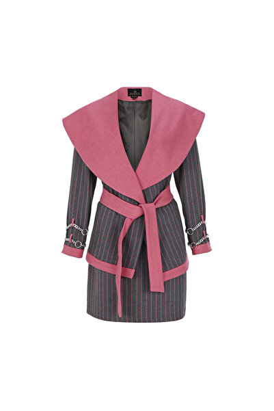 PleasureOfSilk Wool Touch Çizgili Takım Elbise