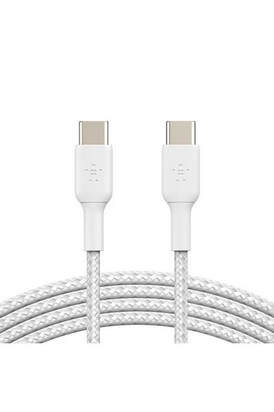 Belkin Type-C to Type-C Örgülü Kablo 1 Metre (İkili Paket) - Beyaz